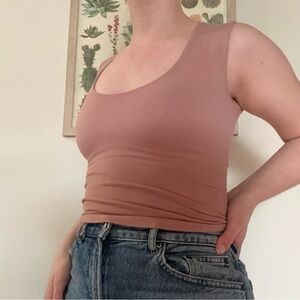 free people intimately light dusty pink scoop neck tank top with liner